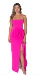 POSH STRAPLESS PEPLUM GOWN
