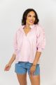 KARLIE SOLID POPLIN RUFFLE SLV TOP