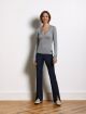 ECRU VESEY SLIT FRONT PANT