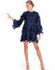 MESTIZA 3D FLORAL A-LINE MINI DRESS