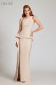 TERI JON ONE SHOULDER STRETCH JACQUARD GOWN