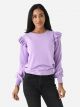 J SOCIETY RUFFLE CREW TOP