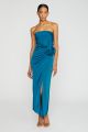 MONIQUE LHUILLIER CORINNE STRAPLESS MIDI DRESS