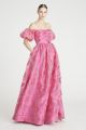 MONIQUE LHUILLIER OFF THE SHOULDER LONG DRESS