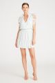 MONIQUE LHUILLIER SLEEVELESS CHIFFON SHORT DRESS