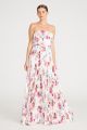 MONIQUE LHUILLIER STRAPLESS SATIN LONG DRESS