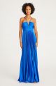MONIQUE LHUILLIER INDIGO SATIN LONG DRESS
