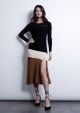KARINA GRIMALDI SORELL KNIT COMBO MIDI DRESS
