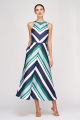 KAY UNGER LEIGH TEA LENGTH DRESS