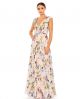 MAC DUGGAL PLEAT FLORAL CAP SLV GOWN