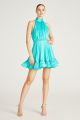 AMUR PLEATED HALTER MINI DRESS