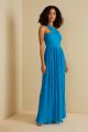 AMUR SKYE DEEP V PLEATED GOWN