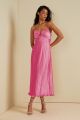 AMUR DANNIE PLEATED MIDI DRESS