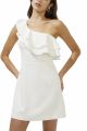 FRENCH CONNECTION WHISPER ASYMMETRIC RUFFLE DRESS