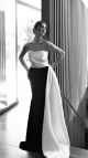NICOLE BAKTI DRAPE TWOTONE GOWN