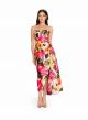 NICOLE BAKTI STRAPLESS SIDE DRAPE COCKTAIL DRESS