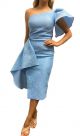 NICOLE BAKTI ONE SHOULDER RUFFLE DRESS