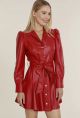 DOLCE CABO VEGAN LEATHER SHOULDER BELTED DRESS