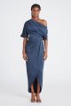 THEIA RAYNA ONE SHOULDER DRAPED GOWN