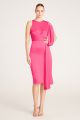 THEIA NICOLE DRAPED COCKTAIL DRESS