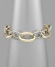 GS LINKED PAVE OVAL BRACELET