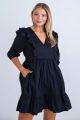 KARLIE POPLIN RUFFLE TIER DRESS