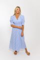 KARLIE STRIPE POPLIN VNECK DRESS
