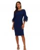 ADRIANNA PAPELL 3/4 SLEEVE DRESS W/ ORGANZA SLEEVE