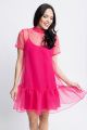 KARLIE SOLID ORGANZA MOCK BOW SHORT DRESS