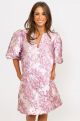 KARLIE FLORAL JACQUARD PUFF SLV DRESS