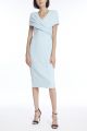 BADGLEY MISCHKA PLEATED WRAP COCKTAIL DRESS