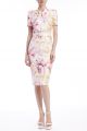 BADGLEY MISCHKA TWISTED COLLAR PRINT DRESS
