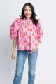 KARLIE MOD POPPY RUFFLE BUTTON UP TOP