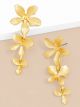 ZENZII TRIPLE METAL FLOWER DROP EARRING