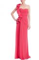 BADGLEY MISCHKA ONE SHOULDER RUFFLE GOWN
