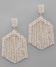 GS HEXAGON CRYSTAL FRINGE EARR