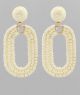 GS WRAPPED RAFFIA OVAL DANGLE EARRING
