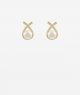 GS PEARL & PAVE CRISSCROSS EARRING