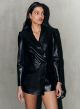 SAYLOR ROONEY LEATHER SNAKE SKORT ROMPER