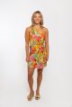 KARLIE TROPICAL PALM BANANA KNOT WRAP DRESS