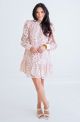 KARLIE EYELIT RUFFLE BOTTOM DRESS