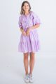 KARLIE SOLID BOW POPLIN DRESS