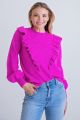 KARLIE SOLID RUFFLE SWEATER