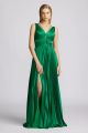 ZAC POSEN SLEEVELESS PLEATED CHIFFON GOWN