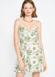 EN SAISON LARIO GREEN MINI DRESS