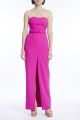 JEWEL BADGLEY MISCHKA STRAPLESS FRONT SLIT GOWN