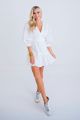 KARLIE EYELIT WRAP PUFF SLV DRESS