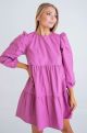 KARLIE POPLIN LONG SLV DRESS