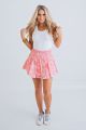 KARLIE FLORAL POPLIN SMOCKED SKORT