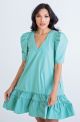 KARLIE V-NECK PUFF SLV DRESS